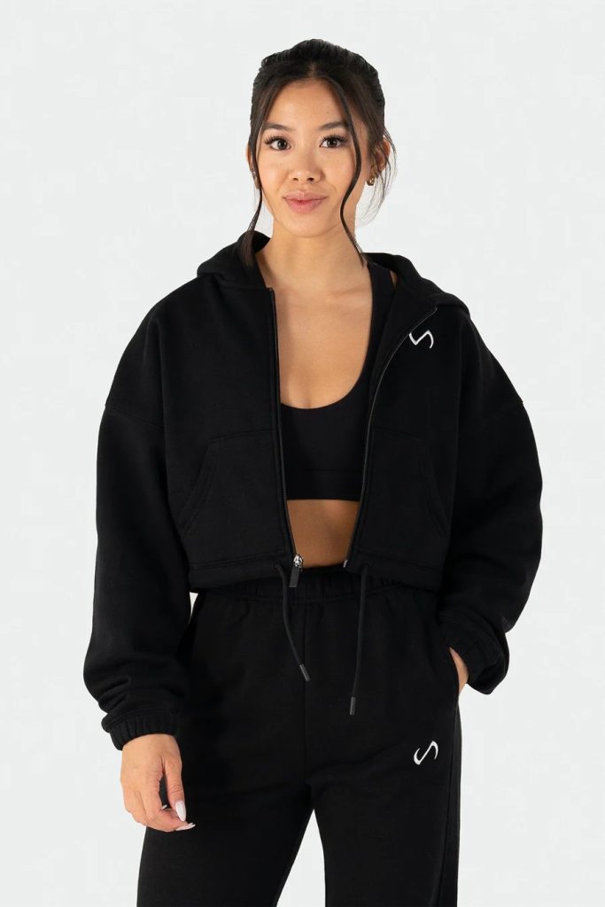 cropped hoodie zip up