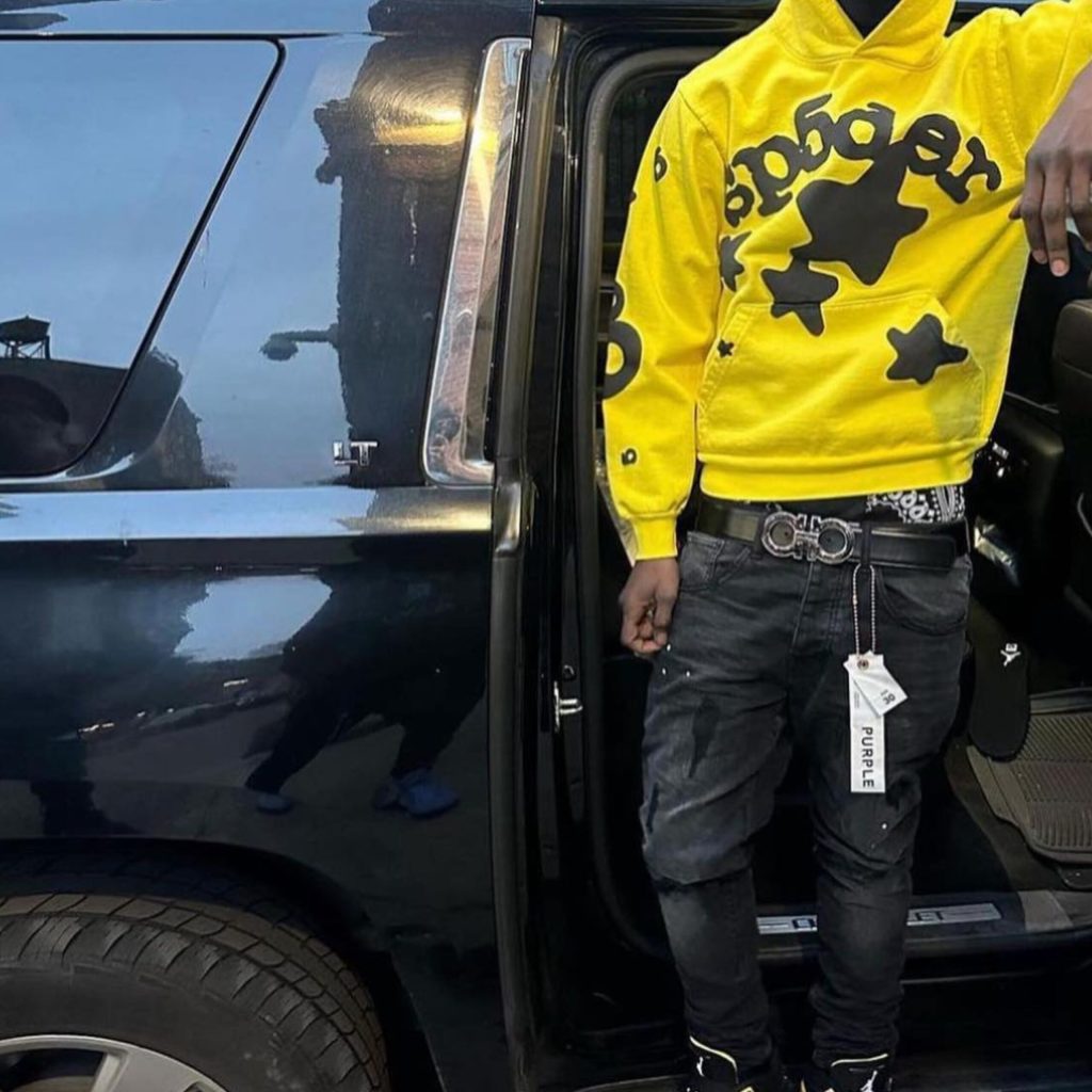 yellow sp5der hoodie