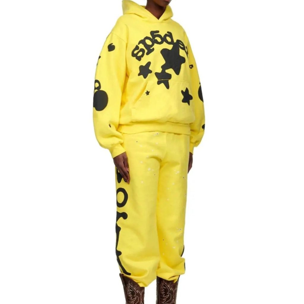 yellow sp5der hoodie