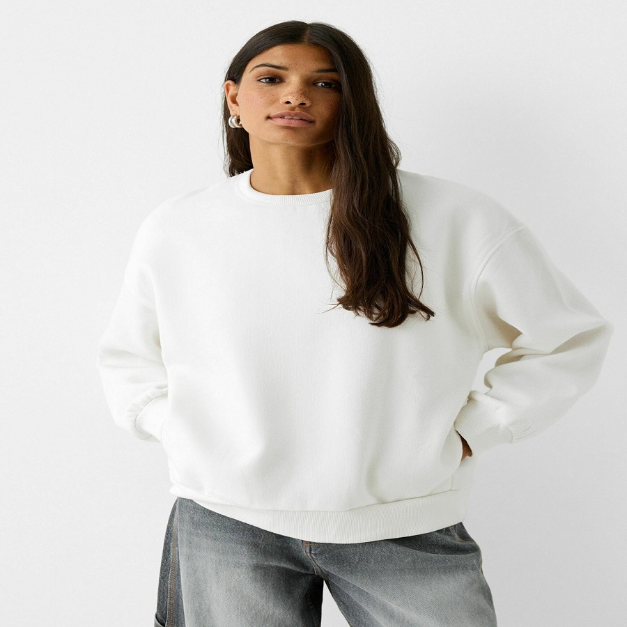 white sweatshirt